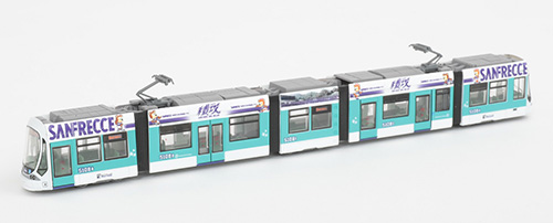 広島電鉄５１００形５１０８号 グリーンムーバーマックス　サンフレッチェ電車（２０２１シーズン）