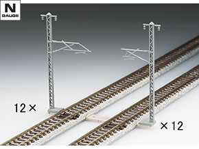3077 単線架線柱・鉄骨型(24本セット)