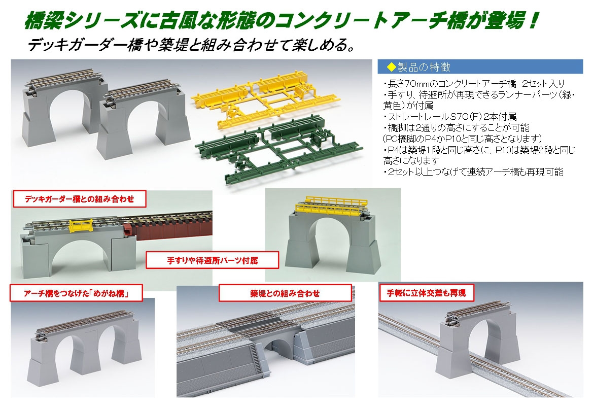 コンクリートアーチ橋S70(F)(2本セット)｜製品情報｜製品検索｜鉄道