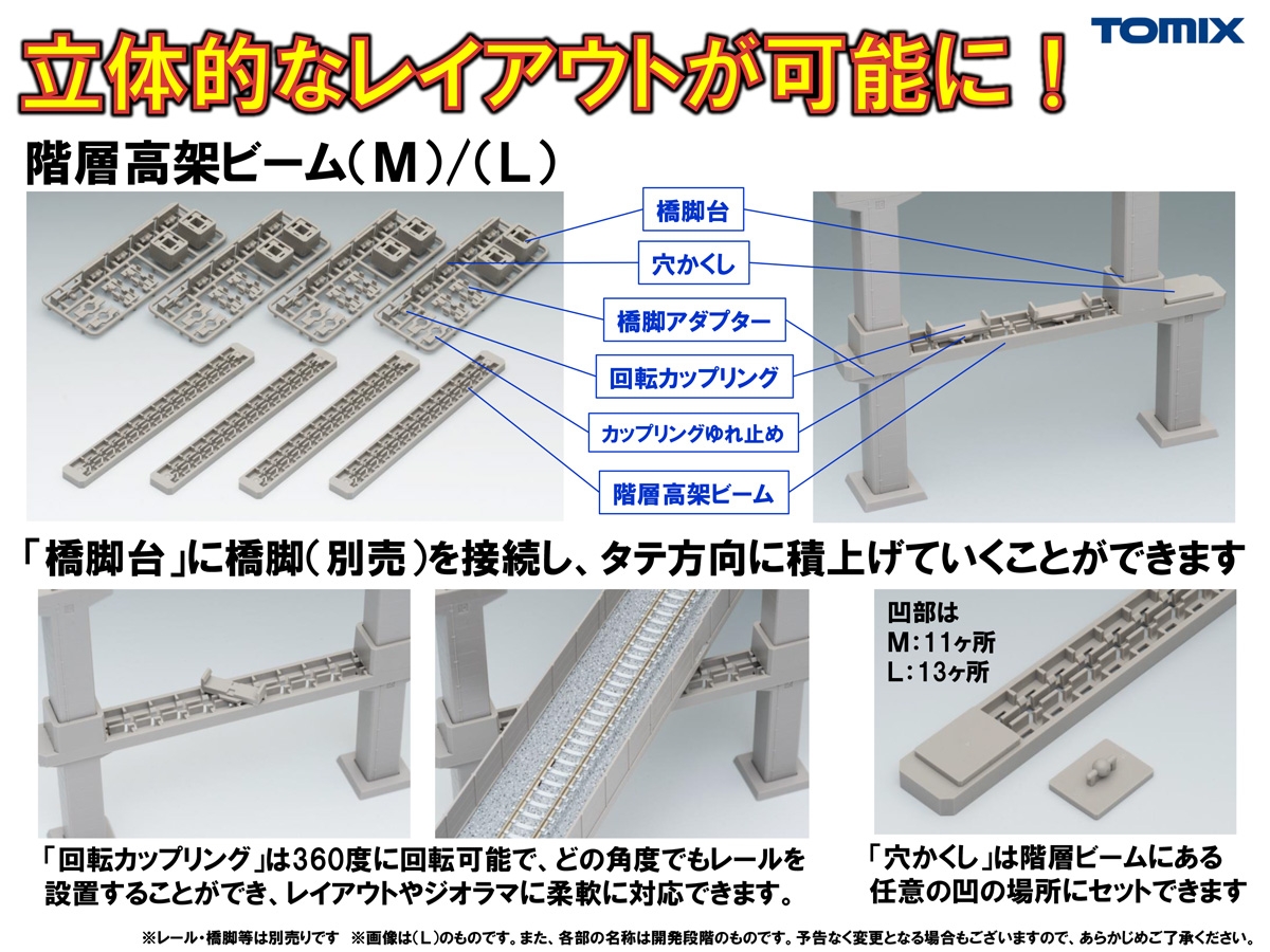 階層高架ビーム・M(4個入) ｜鉄道模型 TOMIX 公式サイト｜株式会社トミーテック