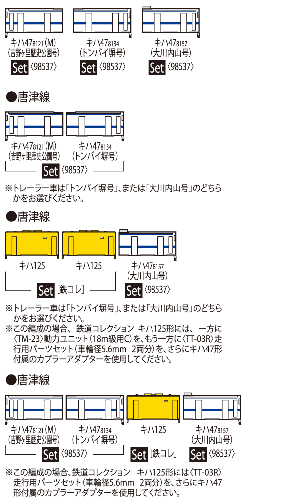 JR キハ47-8000形ディーゼルカー(ロマンシング佐賀ラッピング)セットA