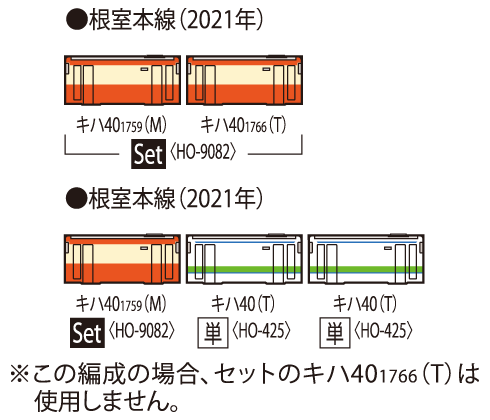 TOMIX HO-9082 キハ40-1700 国鉄色2両