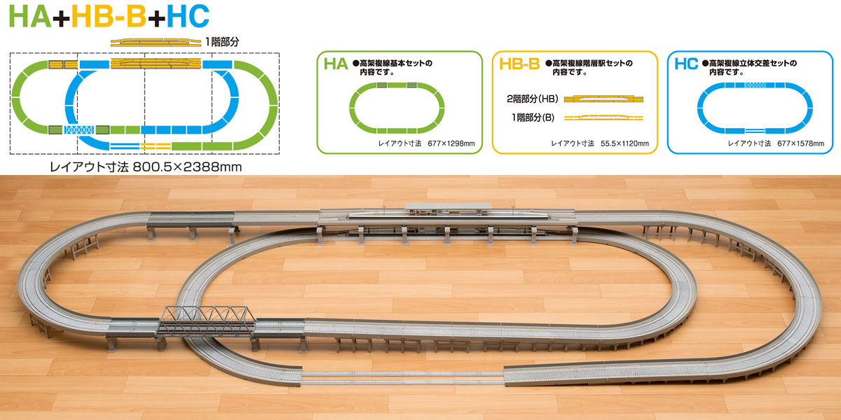 TOMIXレールセット　高架レール　駅舎セット